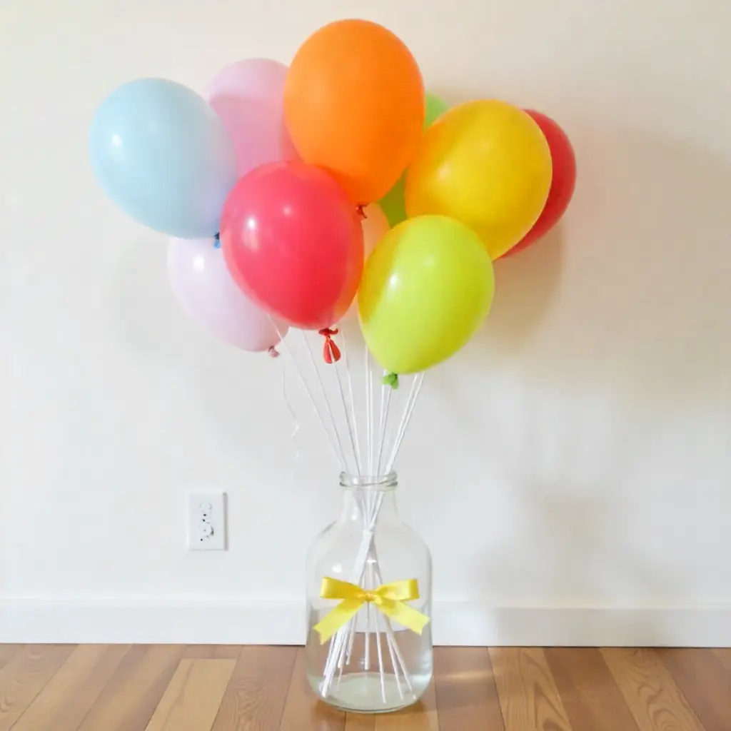 Colorful balloon arrangement tutorial  